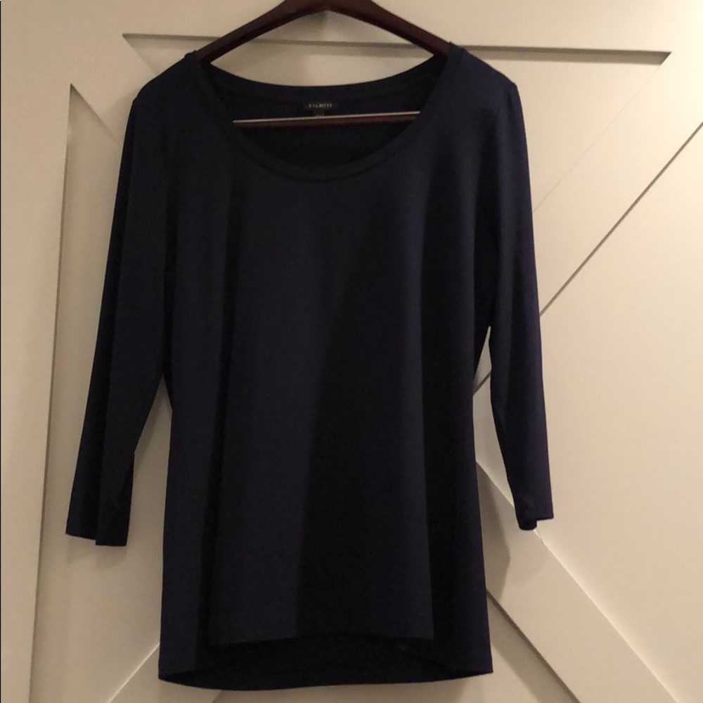 Navy Talbots cotton top scoop neck
